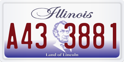 IL license plate A433881
