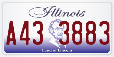 IL license plate A433883