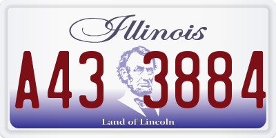 IL license plate A433884