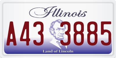 IL license plate A433885