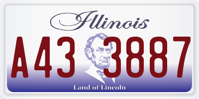 IL license plate A433887