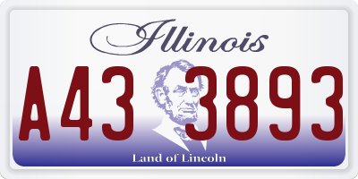 IL license plate A433893