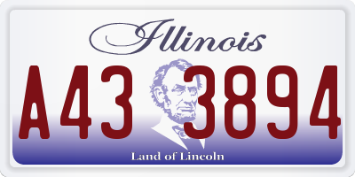 IL license plate A433894