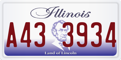 IL license plate A433934
