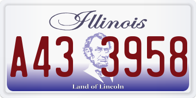 IL license plate A433958