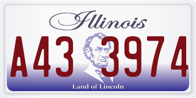 IL license plate A433974