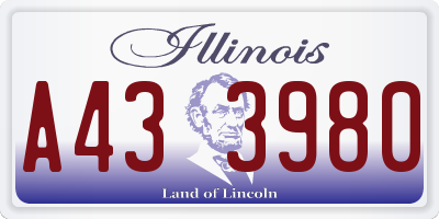IL license plate A433980