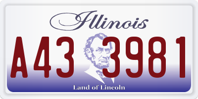 IL license plate A433981
