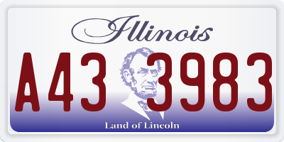 IL license plate A433983