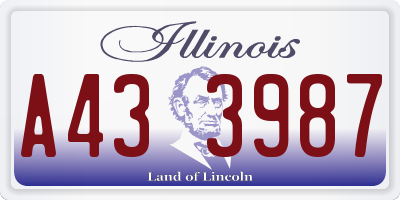 IL license plate A433987