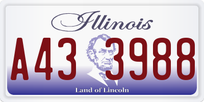 IL license plate A433988
