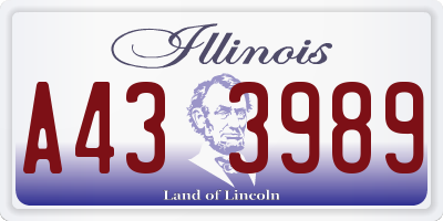 IL license plate A433989