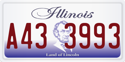 IL license plate A433993