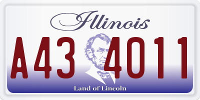IL license plate A434011