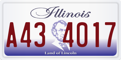IL license plate A434017