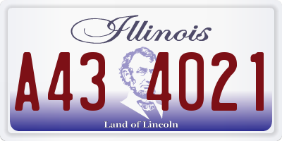 IL license plate A434021