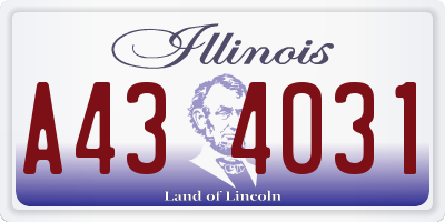 IL license plate A434031