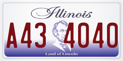 IL license plate A434040