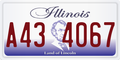 IL license plate A434067