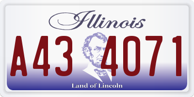IL license plate A434071