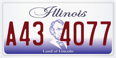 IL license plate A434077