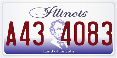 IL license plate A434083