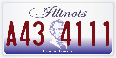 IL license plate A434111
