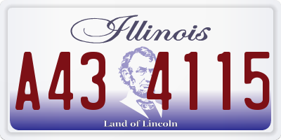 IL license plate A434115