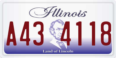 IL license plate A434118