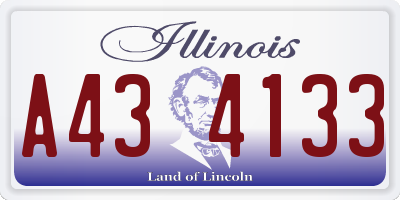 IL license plate A434133