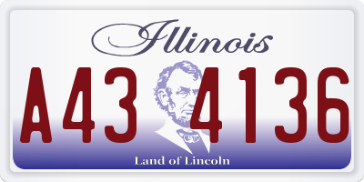 IL license plate A434136
