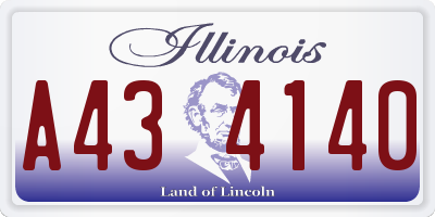 IL license plate A434140