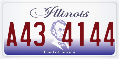 IL license plate A434144