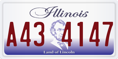 IL license plate A434147