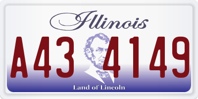 IL license plate A434149