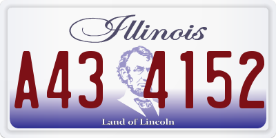 IL license plate A434152