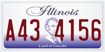 IL license plate A434156