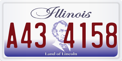IL license plate A434158