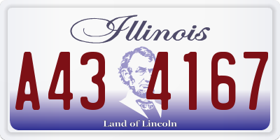 IL license plate A434167