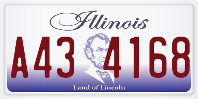 IL license plate A434168