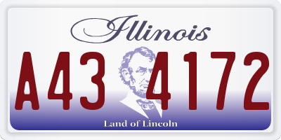 IL license plate A434172