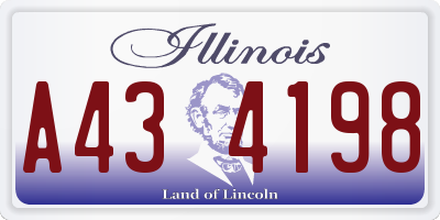 IL license plate A434198