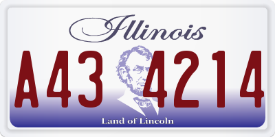 IL license plate A434214
