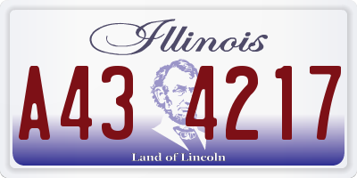 IL license plate A434217
