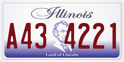 IL license plate A434221