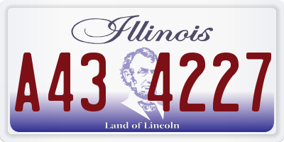 IL license plate A434227