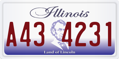 IL license plate A434231