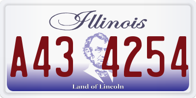 IL license plate A434254
