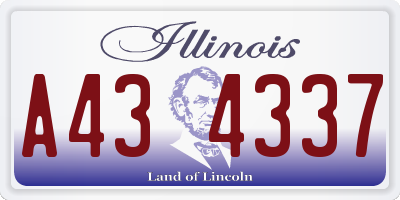 IL license plate A434337