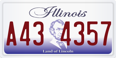 IL license plate A434357